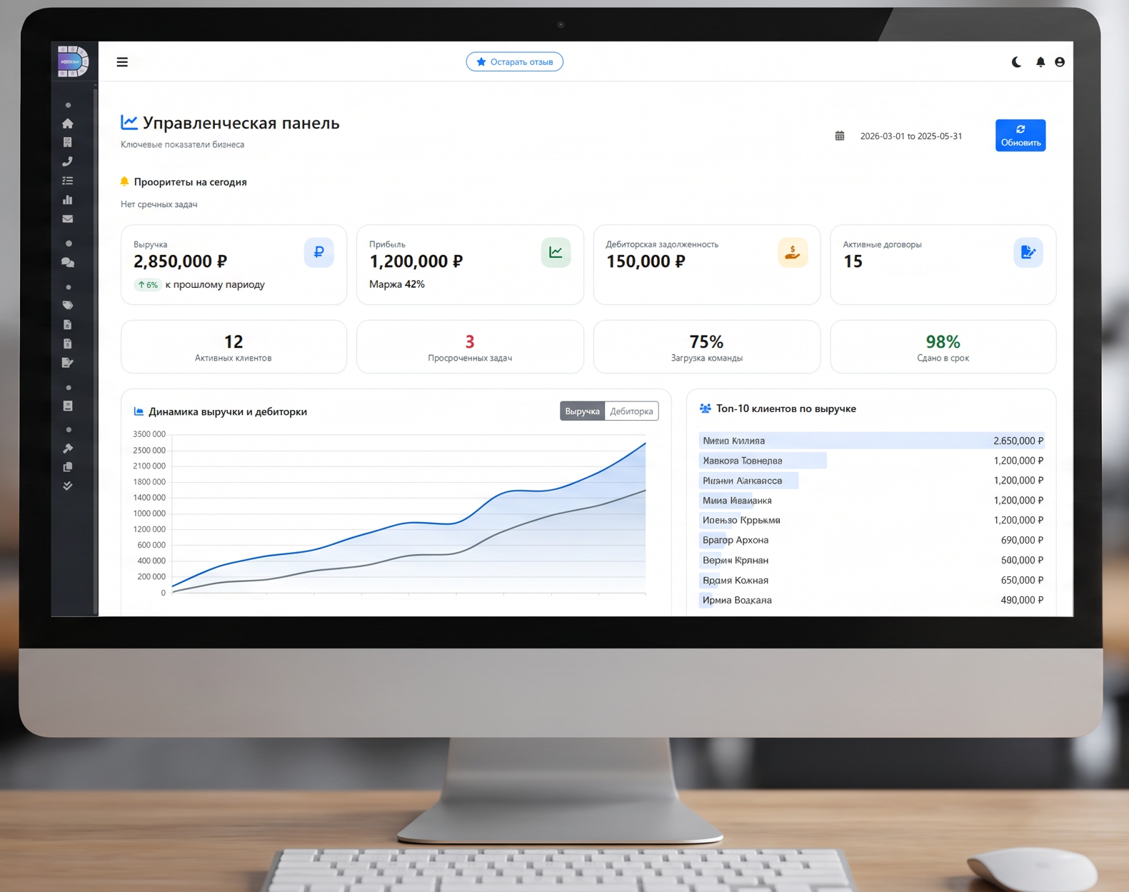 Управленческая панель AOS Desk